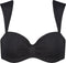 Beachlife Black Swirl - Dames Bikinitopje - Voorgevormde cups Beugel Afneembare Schouderbanden - Zwart