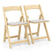 Coast Set van 2 Opvouwbare Eetkamerstoelen - Ergonomische Rugleuning - Natuur (2 stuks)