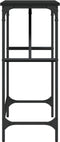vidaXL - Wandtafel - 100x32x75 - cm - bewerkt - hout - zwart