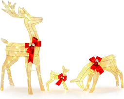 COAST 3-delige LED Rendierfamilie - Verlichte Kerstdecoratie - 230 LED Lampjes - Wit