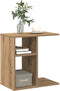 vidaXL - Bijzettafel - 50x30x50 - cm - bewerkt - hout - artisanaal - eikenkleur