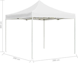 vidaXL - Partytent - professioneel - inklapbaar - 3x3 - m - aluminium - wit