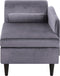 LUIRO - Chaise longue - Donkergrijs - Linkerzijde - Fluweel