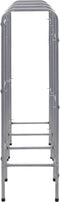 vidaXL - Opbergrek - voor - 9 - kratten - 145x33x116 - staal - zilverkleurig