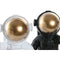Decoratieve figuren Home ESPRIT Wit Zwart Gouden Ruimtevaarder 20 x 13 x 27 cm (2 Stuks)