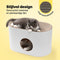 Jake & Jacky Krabkarton - Kattenhuis 2 in 1 - 60x34x34cm - Wit