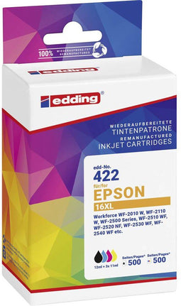Edding EDD-422 - Inktcartridge - Compatibel met Epson T1636 T1631 T1632 T1633 T1634 - 4-pack (4 stuks)