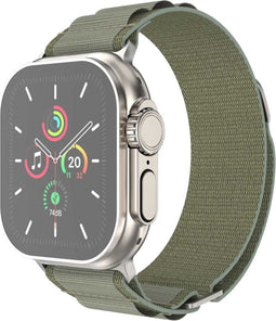 imoshion Nylon Alpine bandje - Geschikt voor Apple Watch 1, 2, 3, 4, 5, 6, 7, 8, 9, 10, SE, Ultra (2) - 44/45/46/49 mm - Olijfgroen - One Size