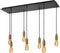 Atmooz - Hanglamp Flo - Industrieel - Woonkamer / Slaapkamer / Eetkamer - Plafondlamp - Goud Brons en Zwart - Hoogte 110cm - Metaal