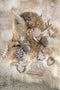 J-Line kerstbal - glas - wit/beige - 2 stuks