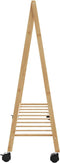 vidaXL - Kledingrek - met - schappen - en - wielen - 106x34x106,5 - cm - bamboe