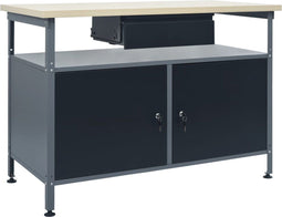 vidaXL - Werkbank - 120x60x85 - cm - staal - zwart