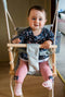Houten 3 in 1 Meegroeischommel Schommel met Kussen - Licht Grijs - Baby Peuter Kleuter