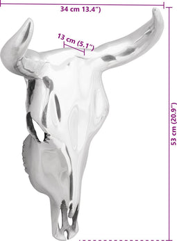 vidaXL - Wandgemonteerde - Bullenkop - Zilver - 34x13x53 - cm - Aluminium