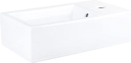 Differnz Force - Fontein - Keramiek met kraangat rechts - Glans wit - 40 x 22 x 11.5 cm