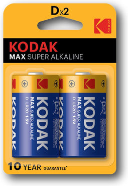 Kodak Max Super D - Alkaline Batterij D LR20 - 1.5V - 19.500mAh (2 stuks)