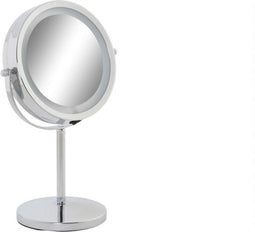 Vergrotende Spiegel met Led DKD Home Decor 21,5 x 13,5 x 32,5 cm Zilverkleurig Metaal