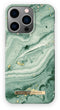 iDeal of Sweden iPhone 13 Pro - Backcover - Glanzende coating - Groen Mint Swirl Marble