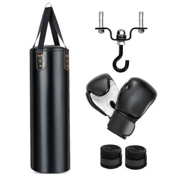 Coast Bokszak Set - 4-in-1 Hangende Punching Bag - 12OZ Bokshandschoenen - Zwart