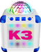 K3 Cube Sing 300 V2 - Disco box - Bluetooth - Microfoon - Partylichtshow