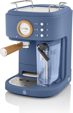 Swan One Touch Espressomachine – Gemalen Koffie & Koffiepads – Blauw