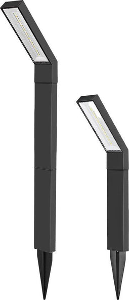 FlinQ Yora Solar Tuinverlichting - Tuinlampen op zonne-energie - Buitenlamp - Aluminium - 2-pack -