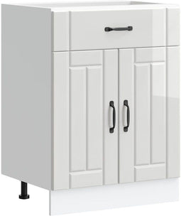 vidaXL - Keuken - onderkast - Lucca - bewerkt - hout - hoogglans - wit