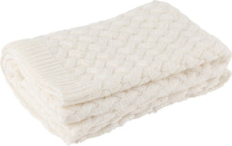 J-Line - Plaid Gebreid Acryl Wit - 180x130x2cm