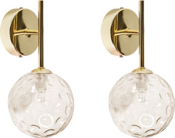 ANADYR - Wandlamp set van 2 - Goud/Beige - Glas/Metaal