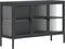 vidaXL - Dressoir - 105x35x70 - cm - glas - en - staal - zwart
