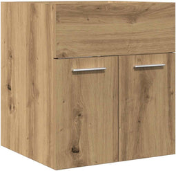 vidaXL - Wastafelkast - 41x38,5x46 - cm - bewerkt - hout - artisanaal - eikenkleur