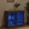 vidaXL - Dressoir - met - LED-verlichting - 81x37x67 - cm - zwart