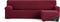 Hoes voor chaise longue met korte armleuning rechts Eysa JAZ Bordeaux 120 x 120 x 360 cm