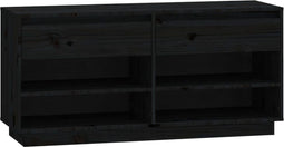 vidaXL - Schoenenkast - 110x34x52 - cm - massief - grenenhout - zwart