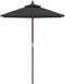 vidaXL - Parasol - met - houten - paal - 196x231 - cm - zwart