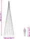 vidaXL - Lichtkegel - aan - vlaggenmast - 3000 - meerkleurige - LED's - 800 - cm