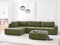 INNVIK - Hoekbank 4-zits ottomaan - Groen - Rechtszijdig - Polyester