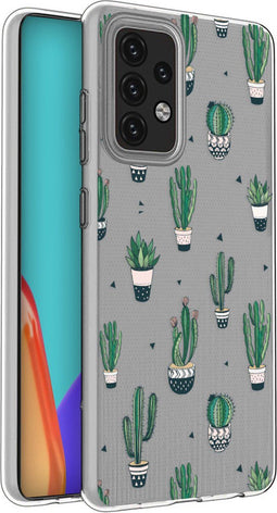 iMoshion Hoesje Geschikt voor Samsung Galaxy A52 (4G) / A52s / A52 (5G) Hoesje Siliconen - iMoshion Design hoesje - Groen / Cactus