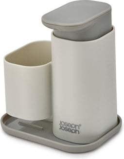Joseph Joseph Duo Opal - Zeepdispenser met Sponshouder - Grijs - L. 12,6 x B. 9,7 x H. 14,6 cm