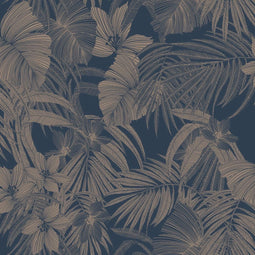 DUTCH WALLCOVERINGS Behang Joelle zilverkleurig en blauw