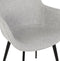 Alterego Riga - Grijs Stof - Met Armleuningen - 59x54x80cm