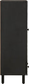 vidaXL - Hoge - kast - 60x33x100 - cm - massief - mangohout - zwart