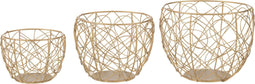 J-Line mand Rond - metaal - goud - 3 stuks