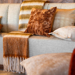 Dutch Decor Sierkussen Amber - Velvet - Koper - 45x45 cm (BxD) - Polyester - Kleur Brown Patina
