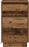 vidaXL - Nachtkastje - met - LED - in - Oud - Hout - - - 39x34.5x65 - cm - - - Kunststof