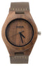 Wave Hawaii Horloge Walnut Heren 4 Cm Hout/leer Bruin