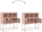 vidaXL - Dressoir - 100,5x39x107 - cm - koudgewalst - staal - roze