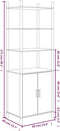 vidaXL - Hoge - kast - 60x40x173 - cm - bewerkt - hout - wit