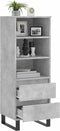 vidaXL - Hoge - kast - 40x36x110 - cm - bewerkt - hout - betongrijs