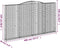 vidaXL - Schanskorven - 2 - st - gewelfd - 400x30x220/240 - cm - ijzer